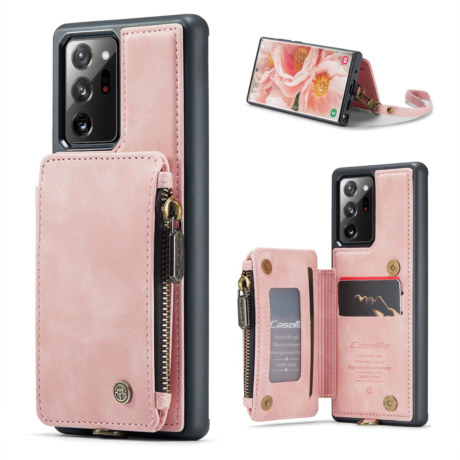 CASEME C20 Series for Samsung Galaxy Note20 Ultra Note20 Ultra 5G RFID Blocking Zipper Pocket Anti-drop Phone Case Anti-scratch Back Cover Wallet Kickstand CASEME C20 Series for Samsung Galaxy Note20 Ultra Note20 Ultra 5G RFID Blocking Zipper Pocket Anti-drop Phone Case Anti-scratch Back Cover Wallet Kickstand